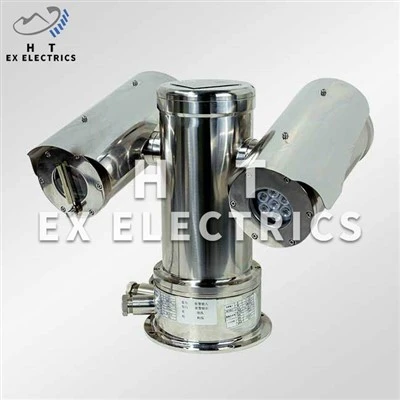 How often should the lens of an Explosion Proof IR camera be cleaned?
